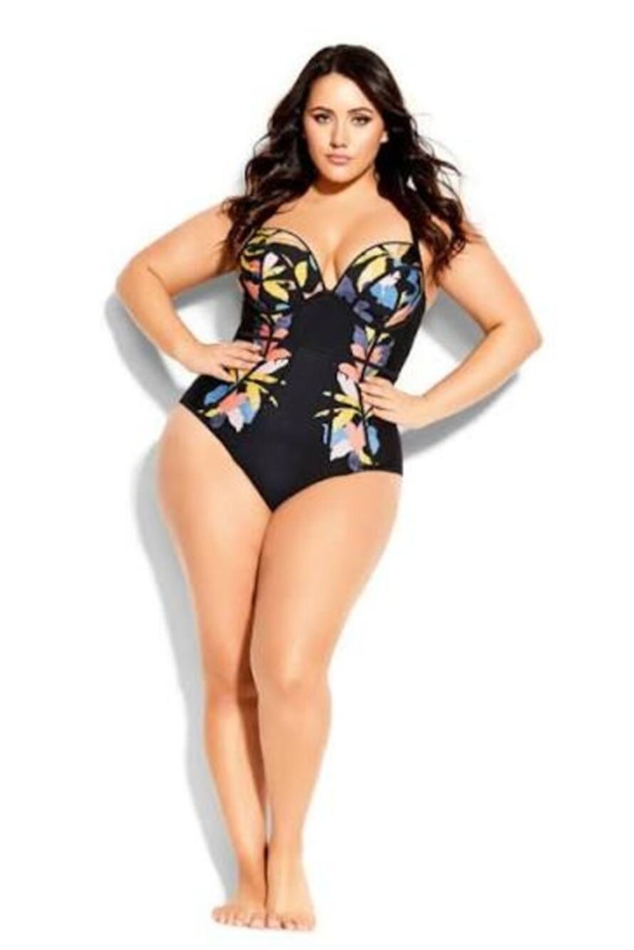 City Chic Womens Size 18 Floral Print Grenada One Piece Swimsuit New with Tag